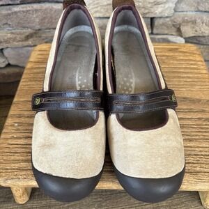 Merrell Women's Mary Jane Shoes Size 8 Plaza Bandeau Taupe Suede Leather Comfort